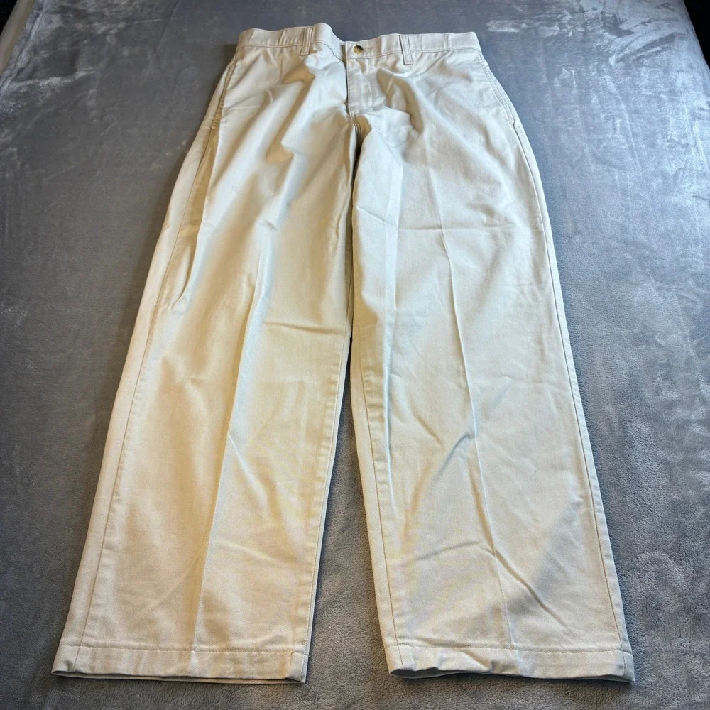 Wrangler Khakis Authentic Mens 33x30 Tan Beige‎ 100% Cotton Straight Leg Pants